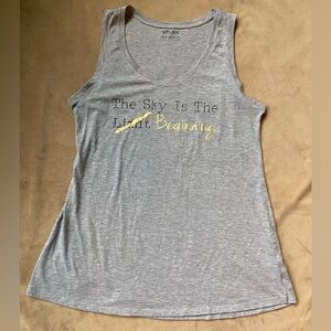 SPANX Gray Fitted Tank Top with Yellow Highlights